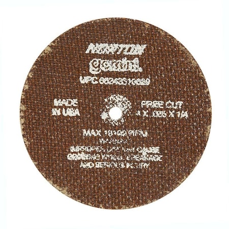 Norton Co SMALL CUT-OFF BLADES, Type 1 - Metal - Gemini Aluminum Oxide, Size: 4 x .035 x 1/4, Max RPM: 19100 662435-10629